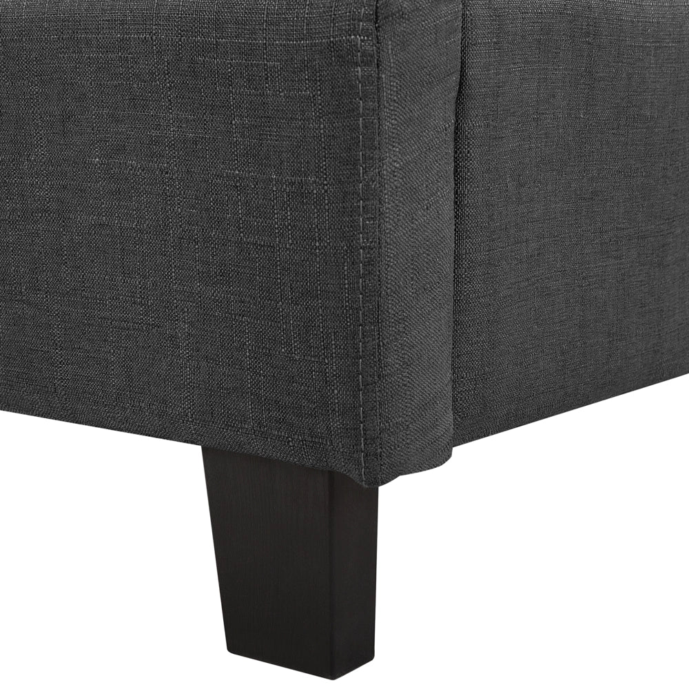 Letto ad acqua in poliestere grigio scuro 180 x 200 cm testiera imbottita camera da letto stile moderno