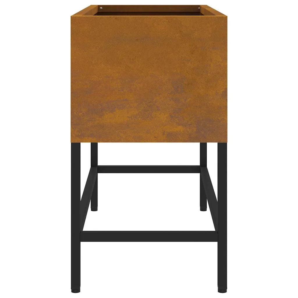 Vaso da giardino-Fioriera Esterno-Contenitore per Piante Rialzato Ruggine 60 x 26 x 45 cm