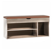 Scarpiera Panca 104x30x49 cm in Legno Melaminico Rovere Scuro