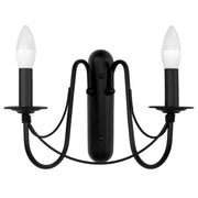 Lampada Da Parete Rustica Classica Nera APP646-2W
