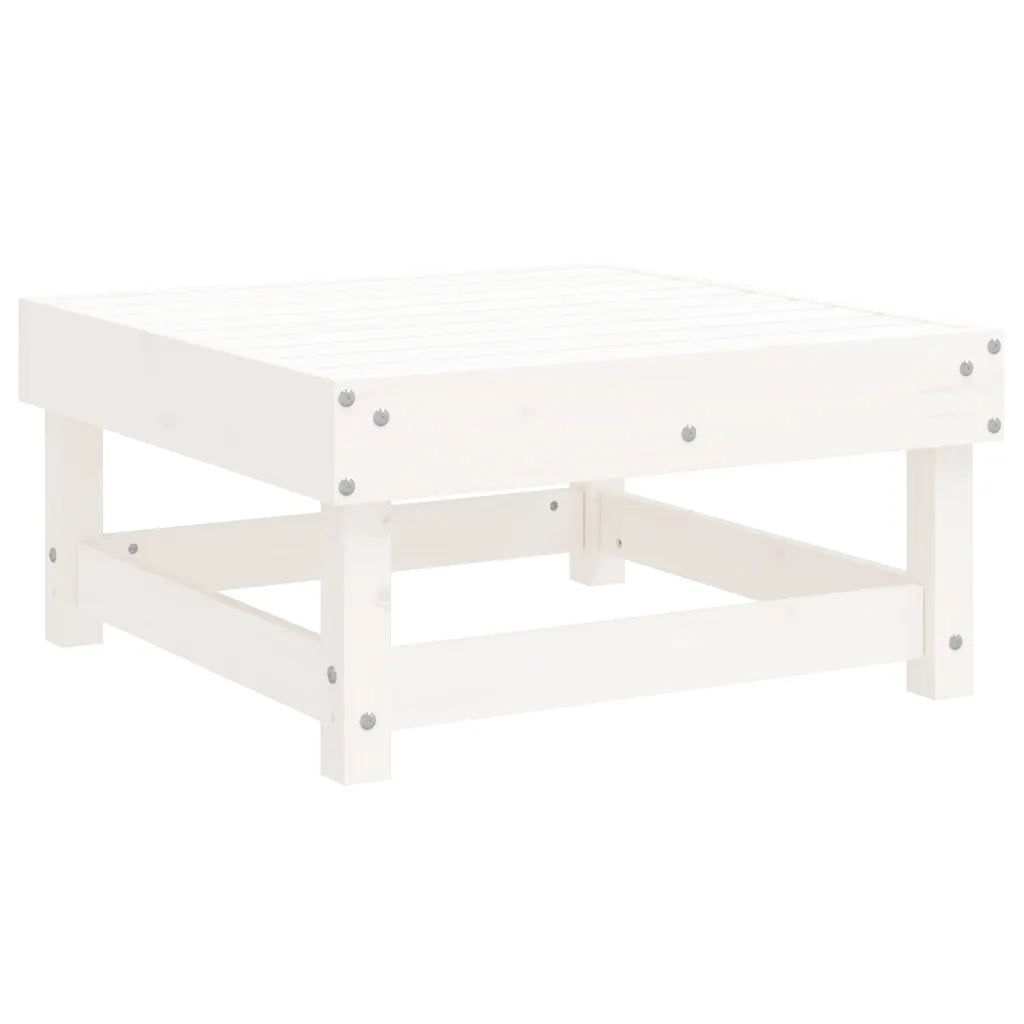 Poggiapiedi da Giardino Bianco in Legno Massello di Pinocod mxl 108787