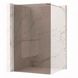 Parete Doccia Rea Flexi Brown / Chrome 80