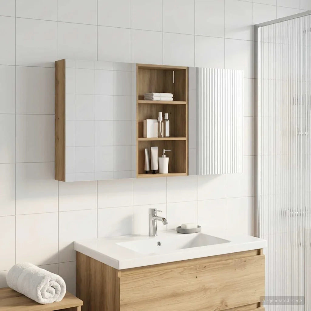 Set di Armadi da Bagno con lo scaffale 3 pcs 140 x 14,5 x 70 cm 3403783