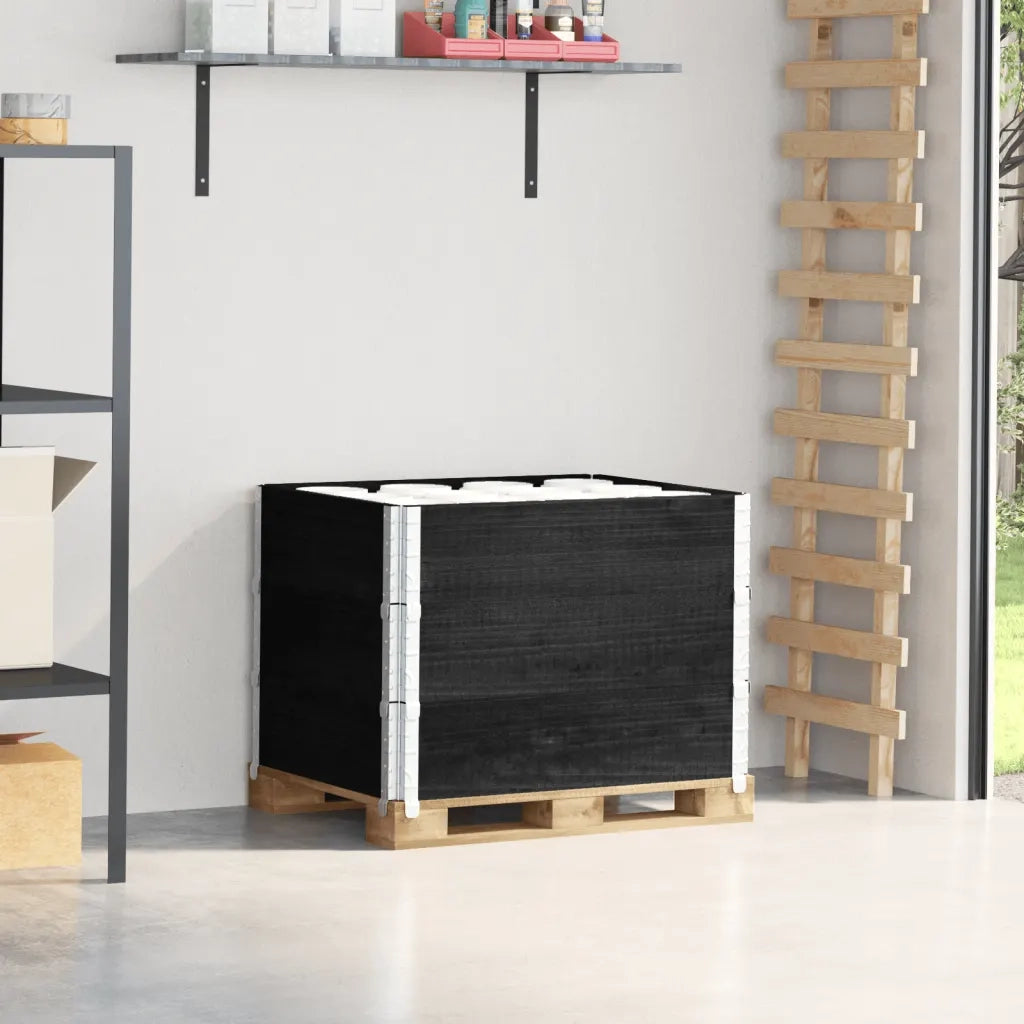 vidaXL Paretali per Pallet 3 pz Neri 80x60cm in Legno Massello di Pino