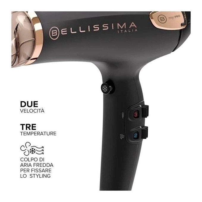Bellissima Imetec Ceramic P5 3800, Asciugacapelli Professionale Per Capelli Morbidi e Luminosi, Tecnologia Ceramica, Potenza 2300 W, Ionizzatore, Diffusore e Convogliatore Ceramico