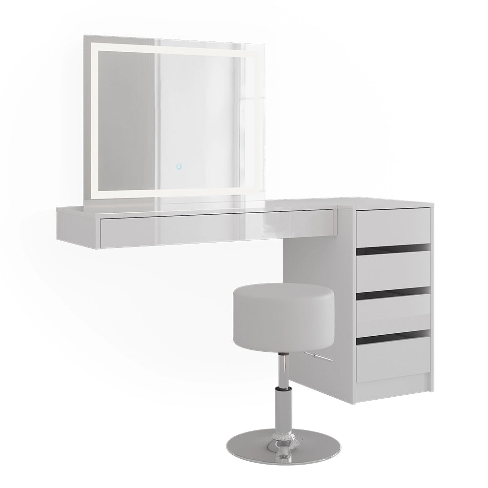 Vicco Tavolo da toeletta Bianco 100 cm 4 parti