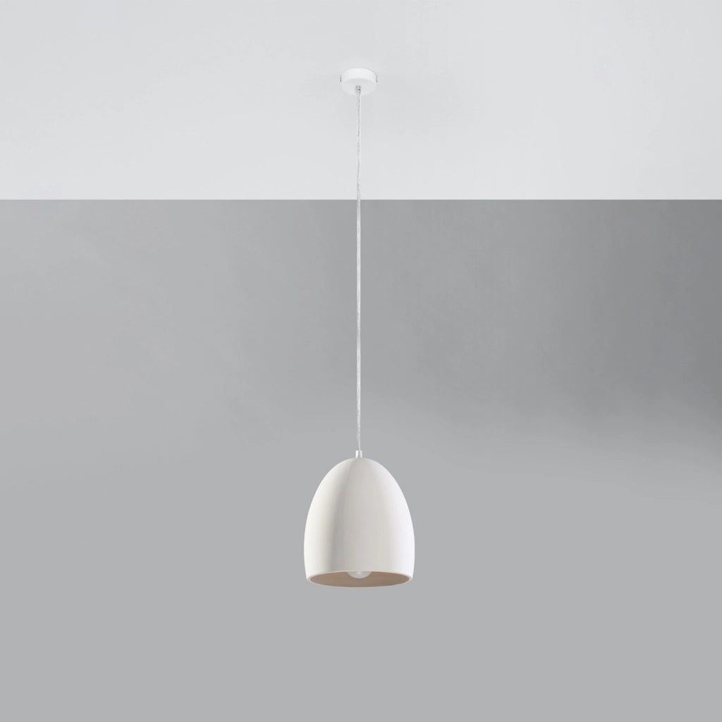 Lampada a sospensione ceramica bianca ROMULO Pure Lume E27