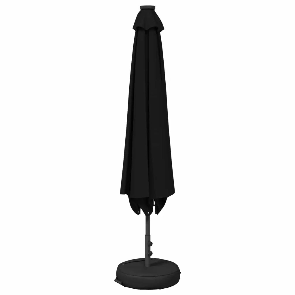 Parasol da Giardino con Luci LED 300 x 300 cm Poliestere Nero 42036272