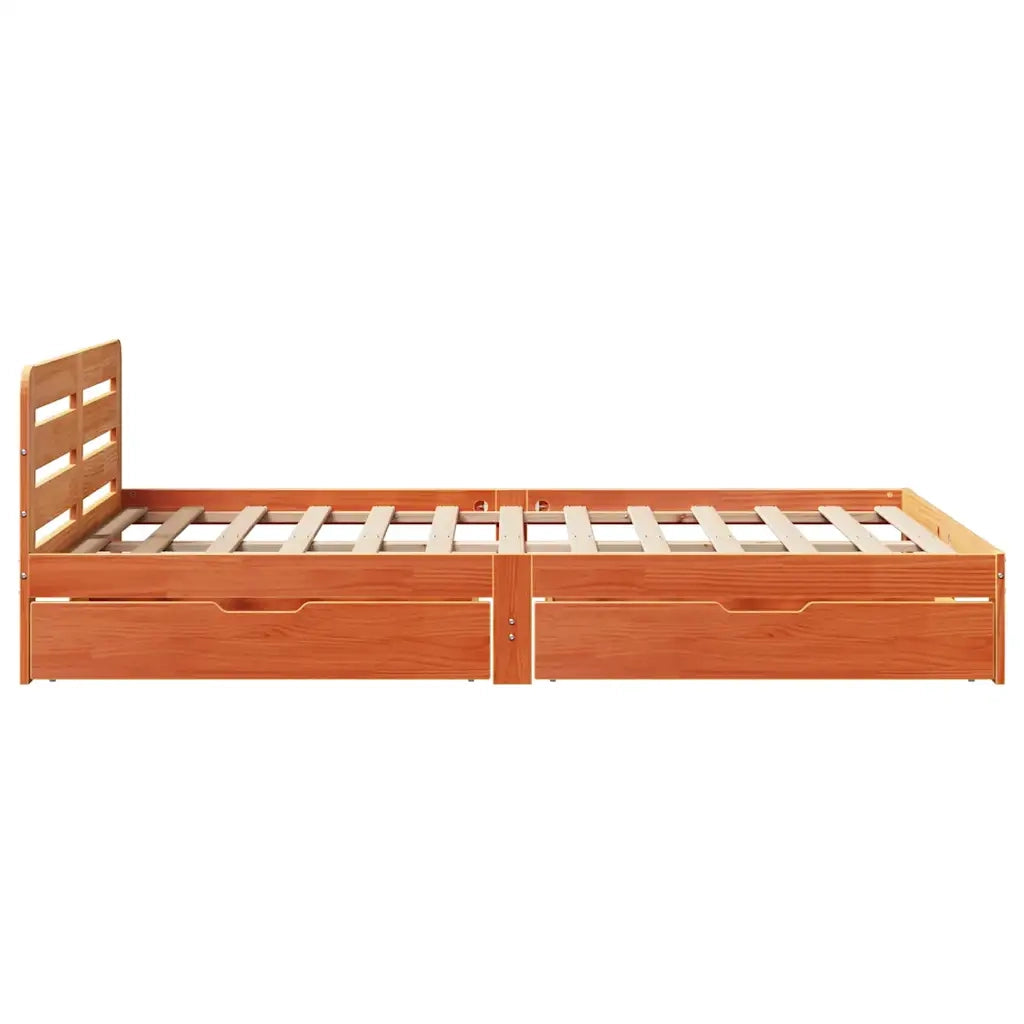 Giroletto senza Materasso Marrone Cera 150x200 cm Legno di Pino