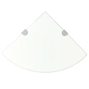Scaffale Angolare Supporti Cromati in Vetro Trasparente 35x35cm cod mxl 33272