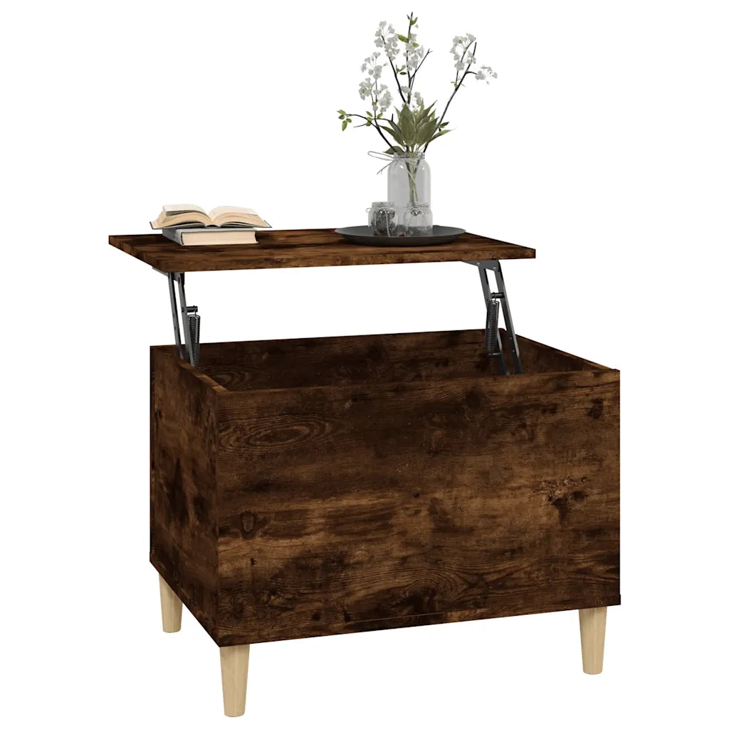 Tavolino da Salotto-Tavolino da soggiorno-Tavolo Rovere Fumo 60x44,5x45 cm Legno Multistrato 369614