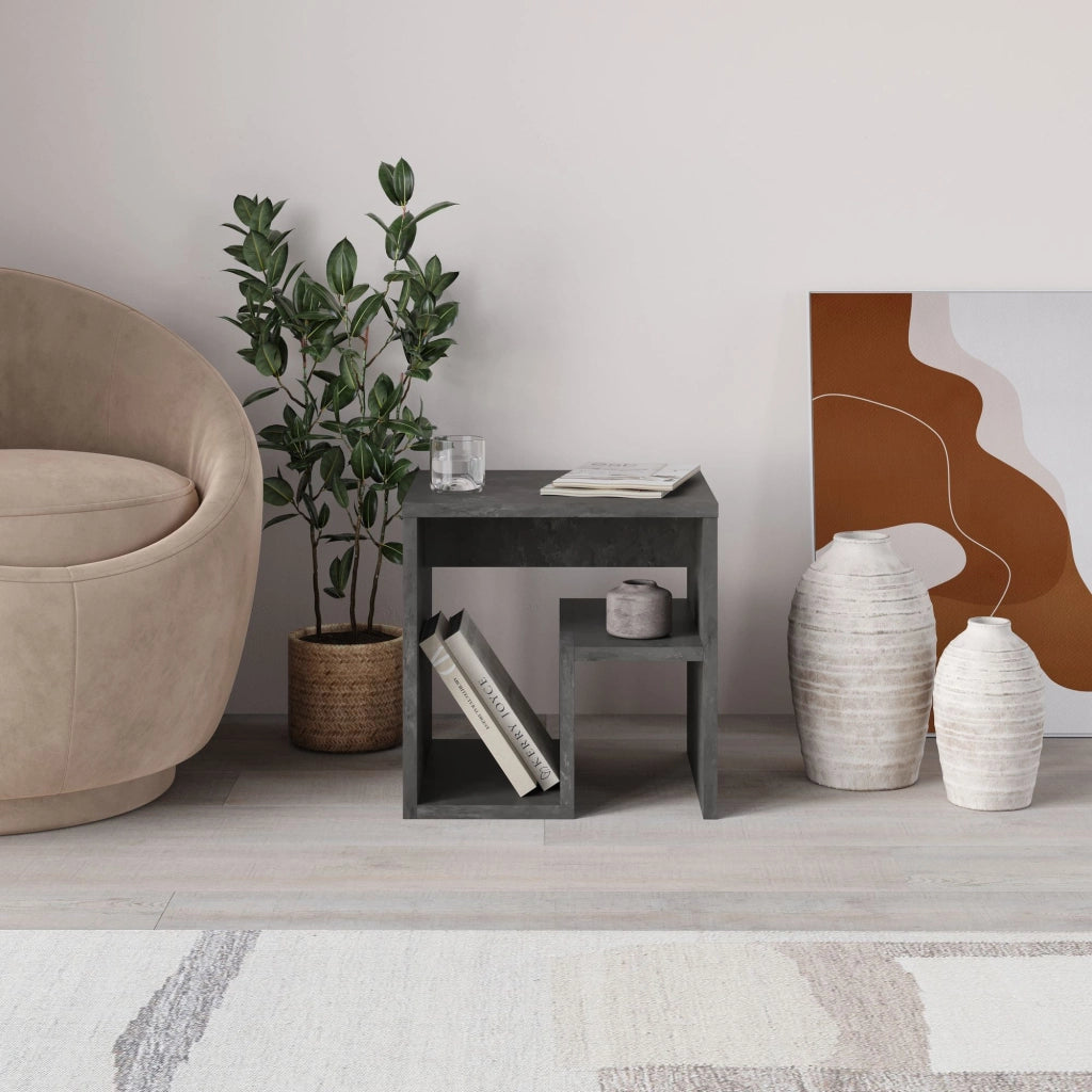 Tavolino in legno "Bon" 40 x 35 x 40 cm - Grigio retrò