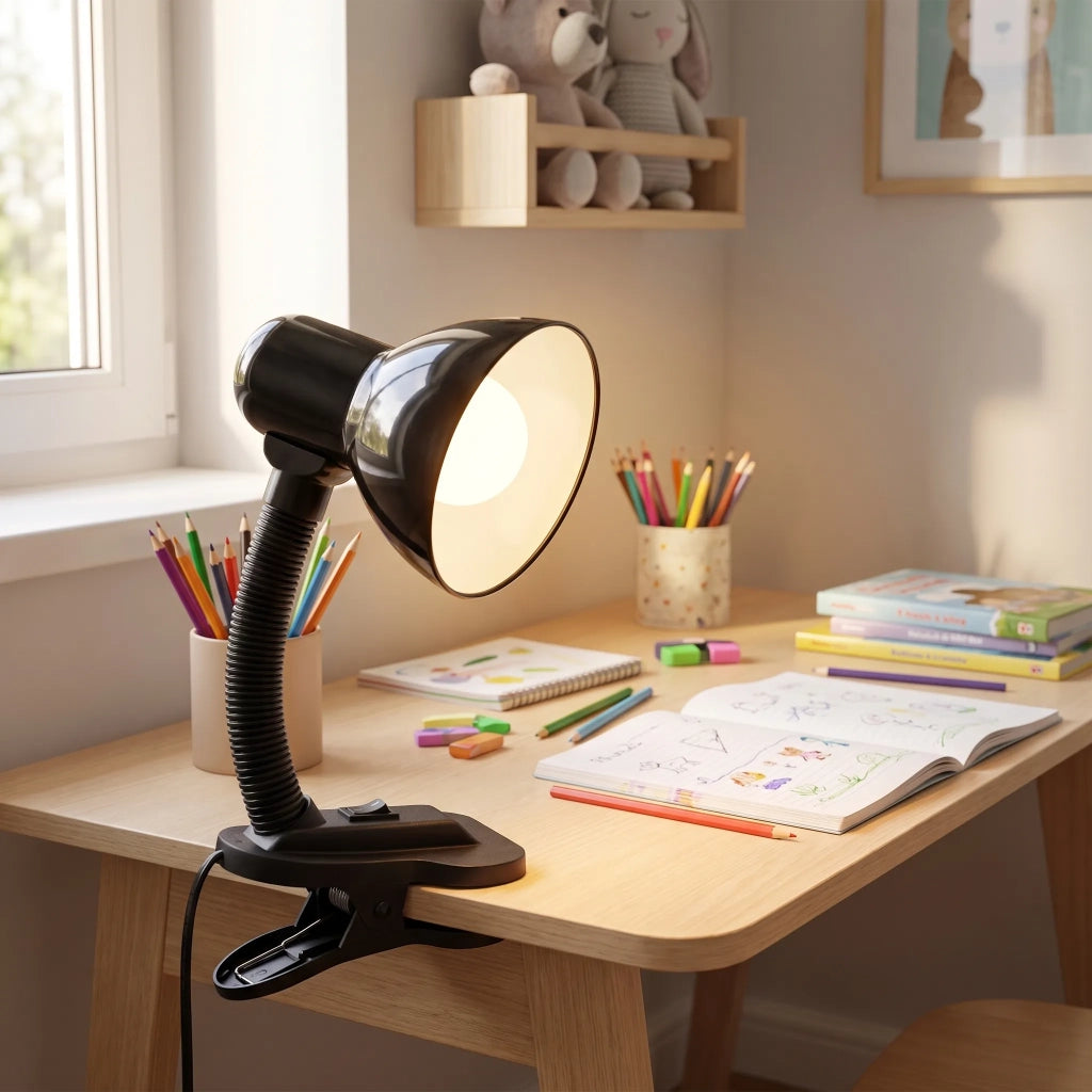 Lampada Da Scrivania E Da Comodino Con Clip Jnh045-1t Black
