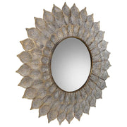 Specchio da parete in metallo dorato 90x4x90h