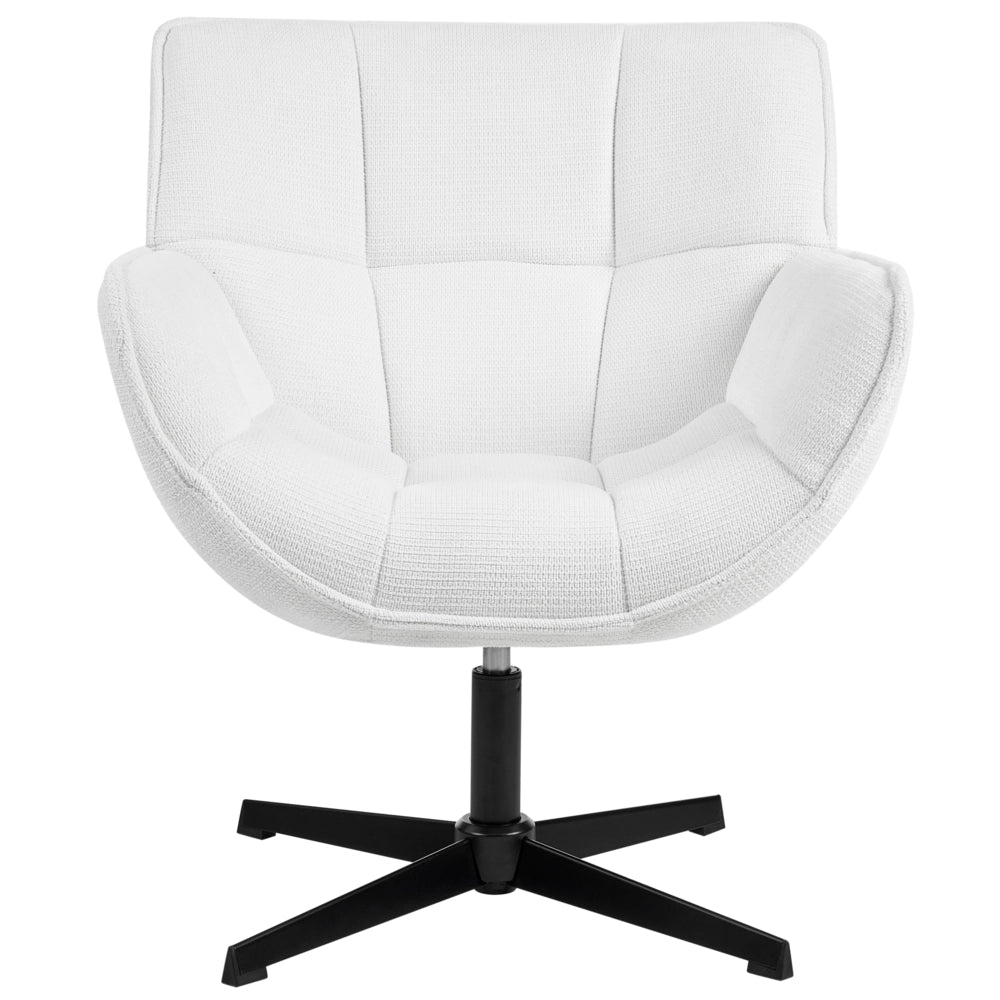 Poltrona imbottita con seduta curva struttura girevole seduta bianco girevole moderna seduta ampia design retrò