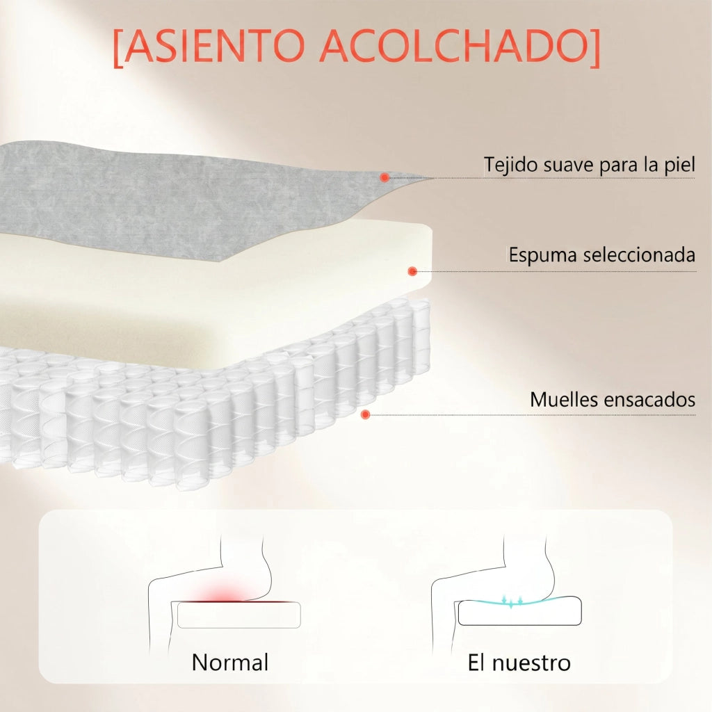 Sedia da Ufficio Ergonomica con Schienale Alto ¨C zephmum ¨C Braccioli Regolabili, Altezza Aggiustabile, Colore Crema