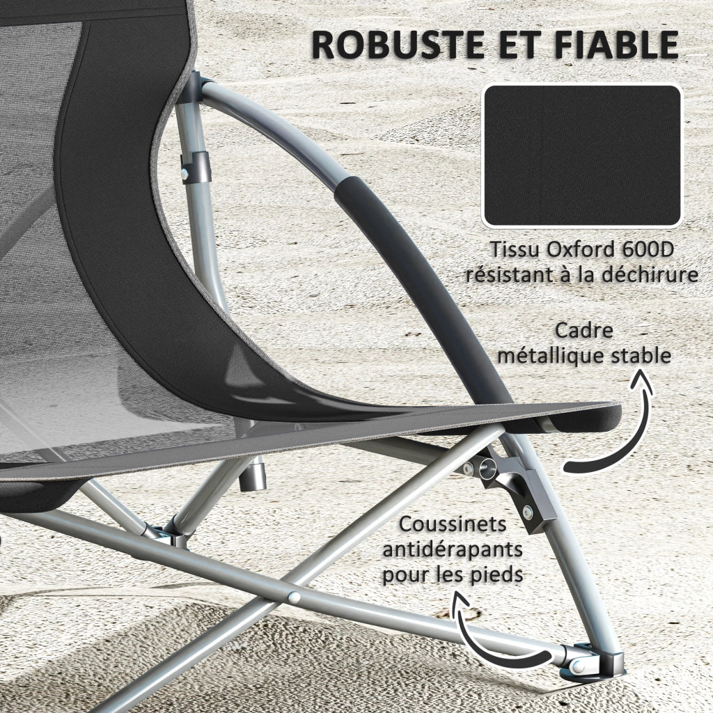 Sedia da giardino pieghevole ¨C zephmum ¨C nero 58x55x62 cm