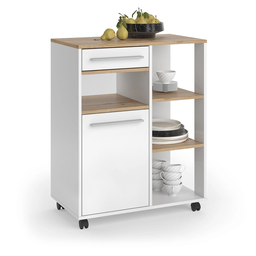 Vicco Buffet da cucina Bianco/Rovere artigianale 72.2 x 41.9 cm