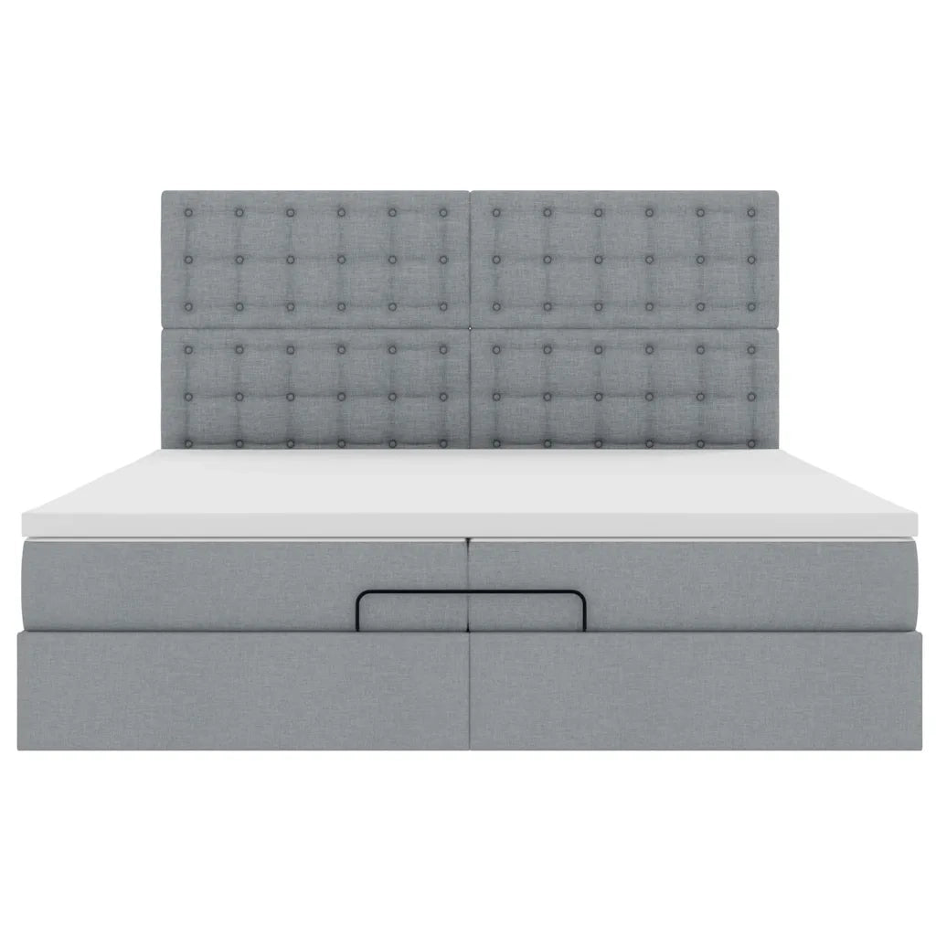 Struttura Letto Pouf con Materassi 200x200 cm in Tessuto 3314197