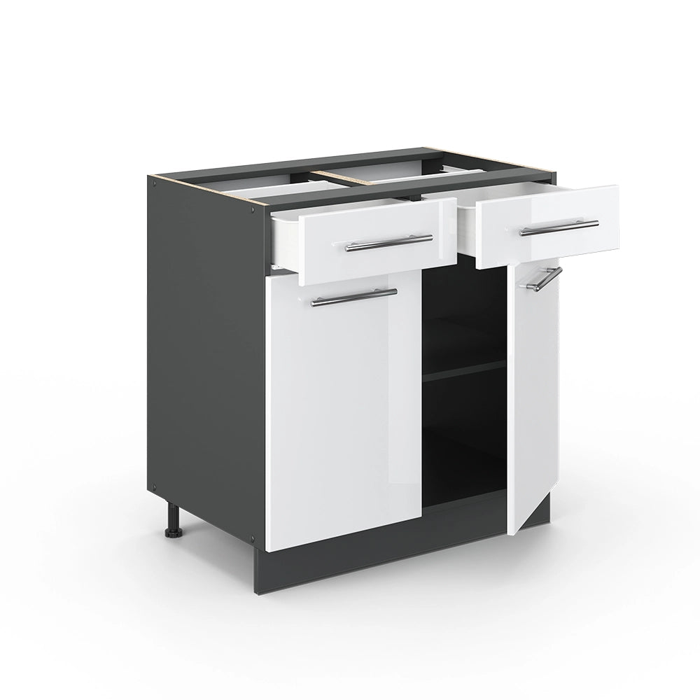 Vicco Mobiletto base per cucina Bianco lucido 80 cm senza piano di lavoro
