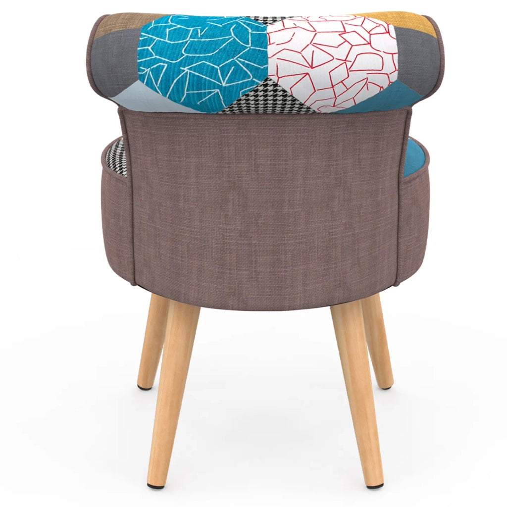IDMarket - Sillón CRAPAUD de tela patchwork multicolor