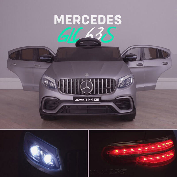 Macchina Elettrica per Bambini 12V con Licenza Mercedes GLC 63S Coupè Grigio Metallizzato