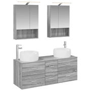 Set di mobili per il bagno 5 pcs Sonoma grigio 3407044
