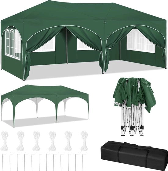 Tenda per Giardino - Tenda per Feste - Impermeabile - Verde - 3x6m