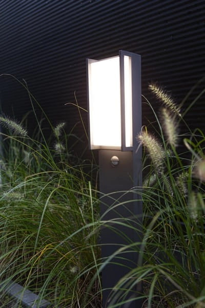Lampione da giardino QUBO LED 16W sensore antracite Lutec