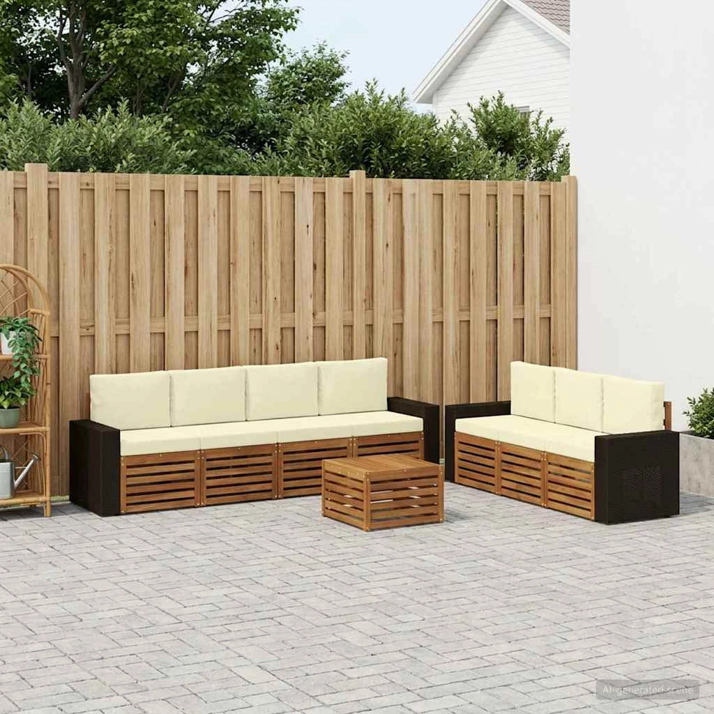 Set divani 8 pz Legno di Acacia Massello 3384121