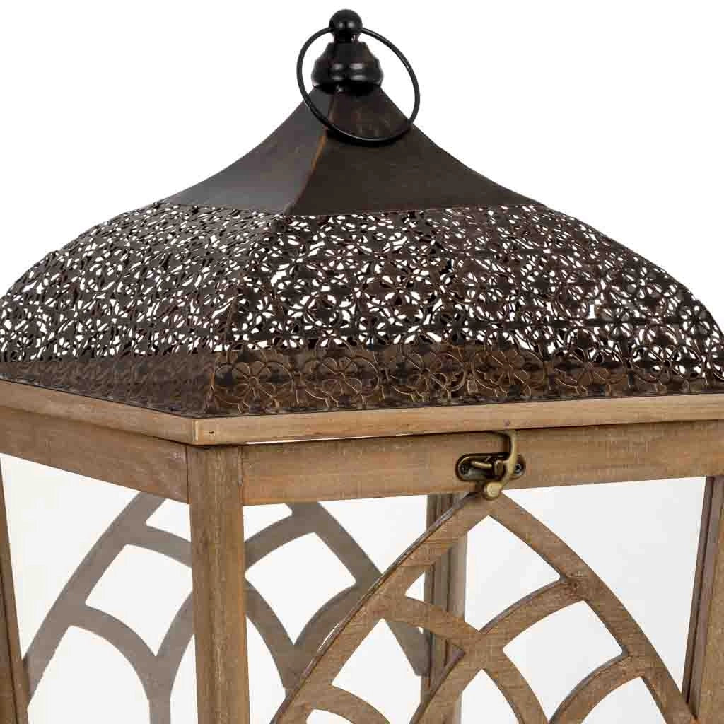 Lanterna in legno 35x35x72h cm