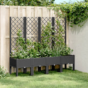 Fioriera da Giardino con Traliccio Nera 160x40x142 cm in PP 367933