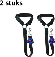 Cinturone di sicurezza per auto a doppia cintura - Anello - Adatto per cani e gatti - Supporto testa auto - Cintura retrattile - Nero