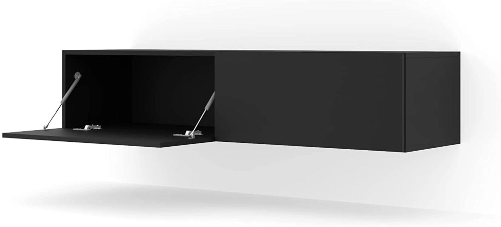 MOBILE TV PORTA TV STAND TV SOGGIORNO BINGO 140x40x30cm NERO OPACO