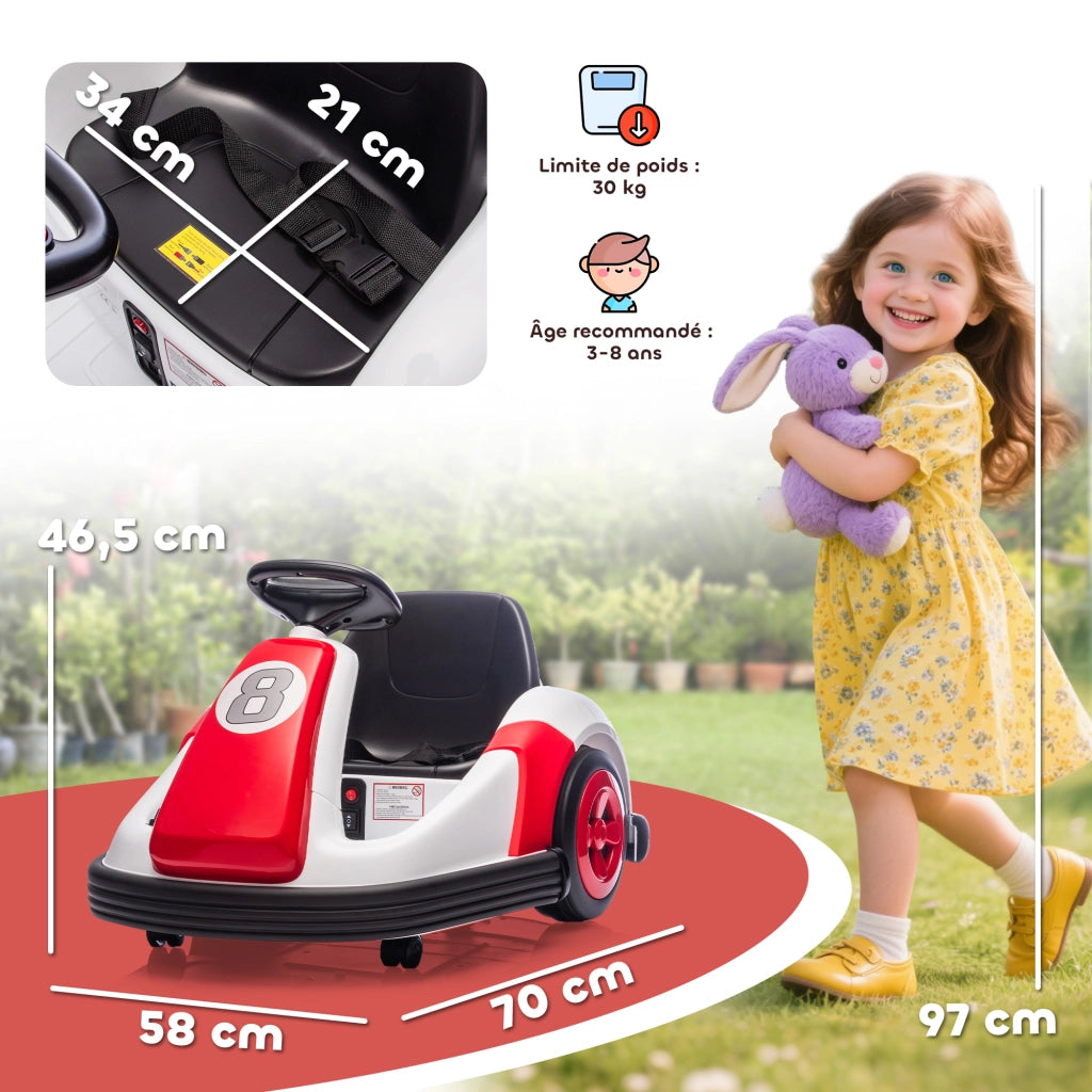 Auto tampone elettrica per bambini ¨C zephmum ¨C 6V, 360¡ã, doppio motore