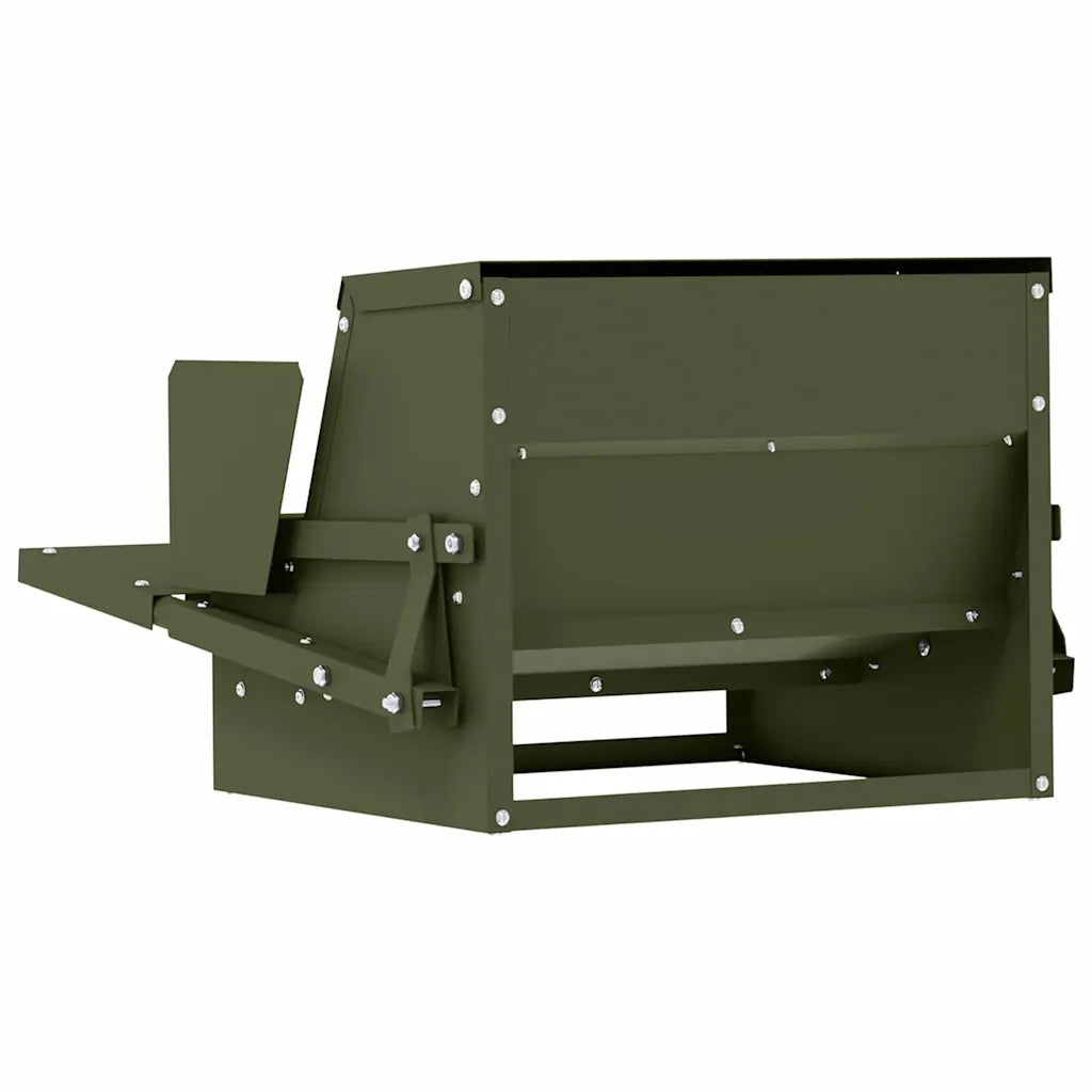 Mangiatore a Pedale per Pollo Verde oliva 50 x 40 x 29 cm