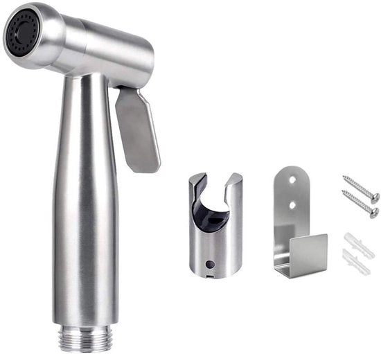Bidet Sproeier RVS - Manuale - Douche per la Persona - Facile da Installare - per Igiene Personale - Inclusa Ocratura