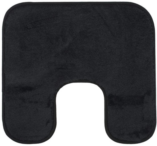 Matte antiscivolo premium con fori, RIO, 100% microfibra, ideale per rivestire wc con vasca, 50 x 45 cm - Nero