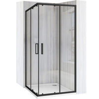 Cabina Doccia Rea City 80x80 Black senza piatto doccia
