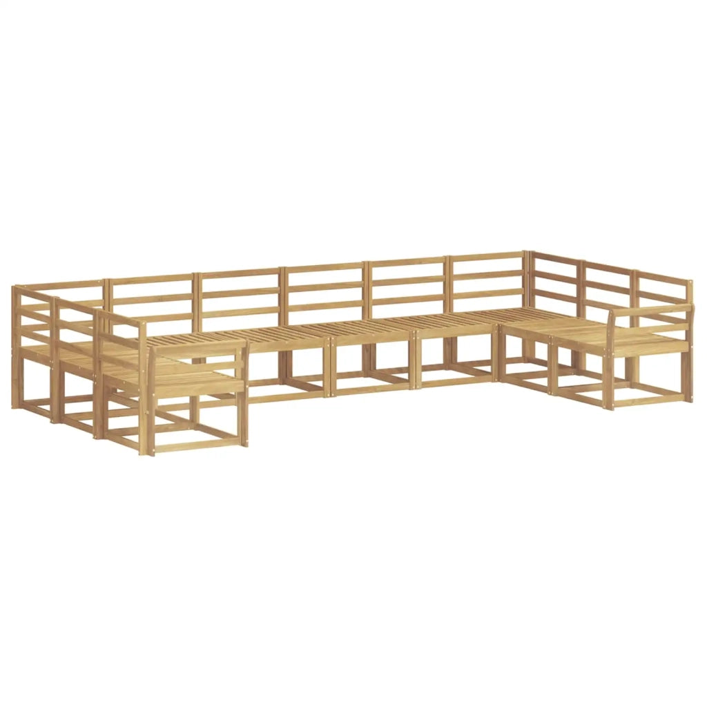 Set di divani da esterno 10 pcs Bianco Legno di Acacia Massello 3388288
