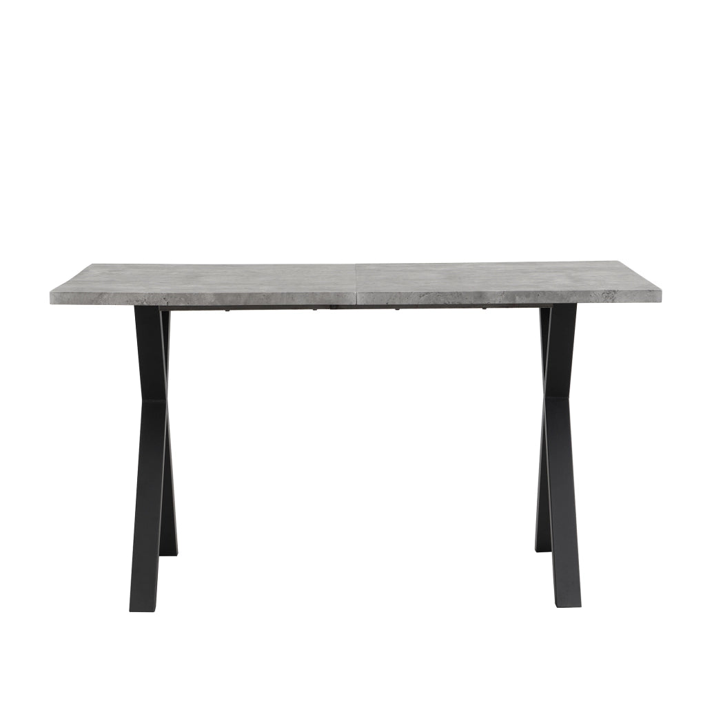Tavolo moderno con gambe a croce in MDF e metallo grigio e nero