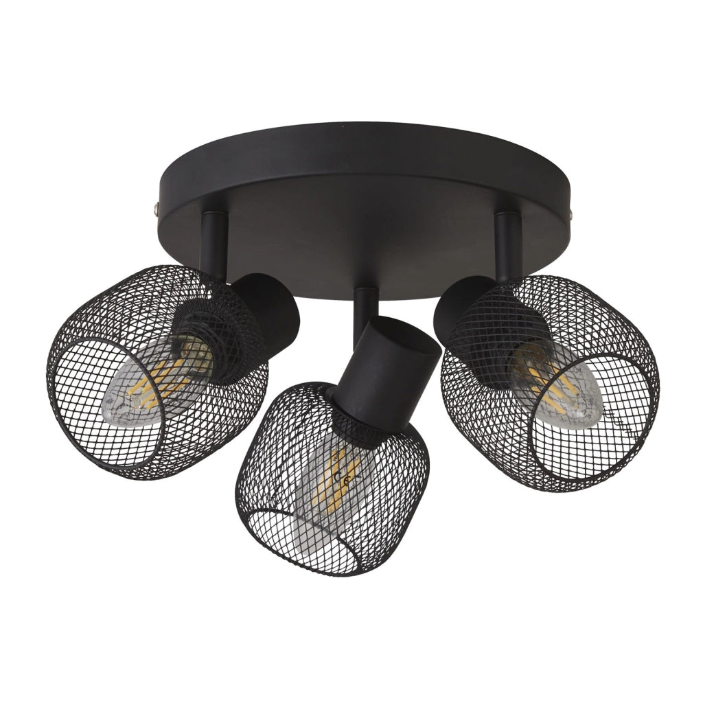Faretto rotondo Meshy 3Lt Cage - Metallo nero