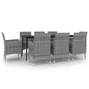 Set da pranzo da giardino mobili da esterno cuscini 9 pz in polyrattan vetro 02_0014457