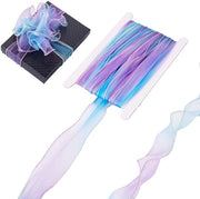 Seta organza a lento 10 m - Lint decorativo iridescente - Tulle a gradiente - Decorazione per matrimoni - Accessori per abiti - 55 mm Largo - Lint decorativo