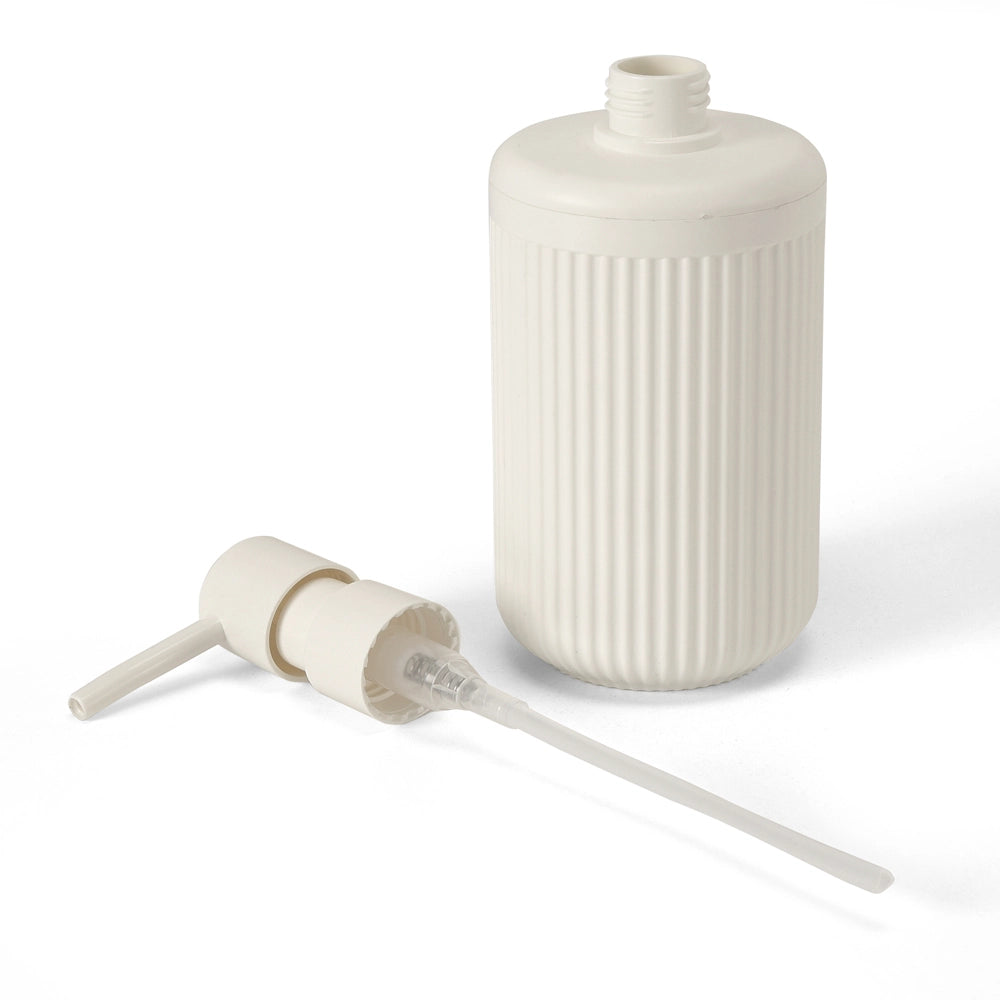Dispenser sapone bianco crema in plastica rigida cannettata Arizona