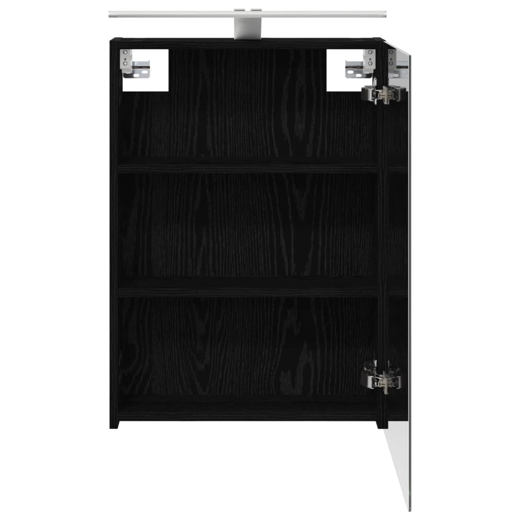 Mobiletto per specchio da bagno Rovere Nero 50 x 14,5 x 70 cm