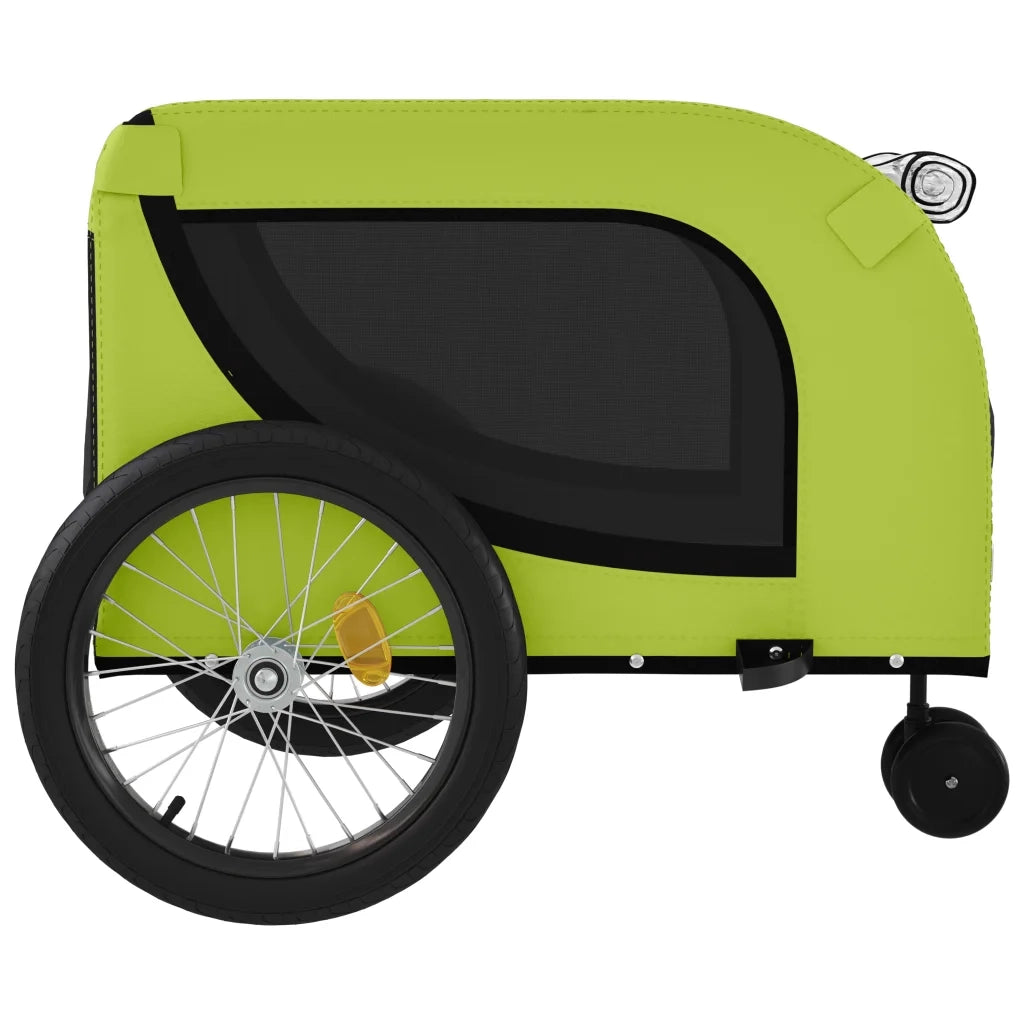 Rimorchio da Bici per Animali Verde e Nero Oxford e Ferro CFW4085039