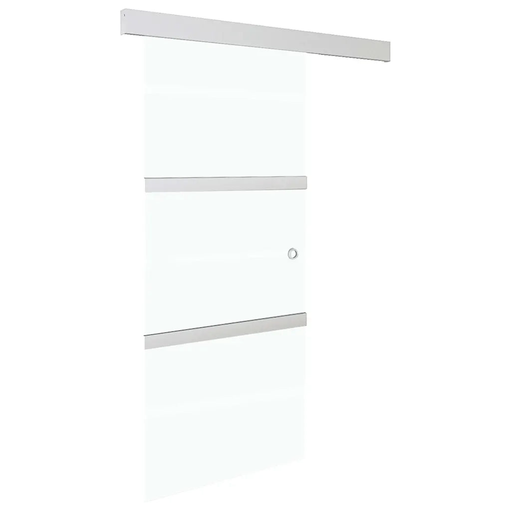 Porta Scorrevole Fermi Vetro ESG e Alluminio Argento 76x205 cm 288055