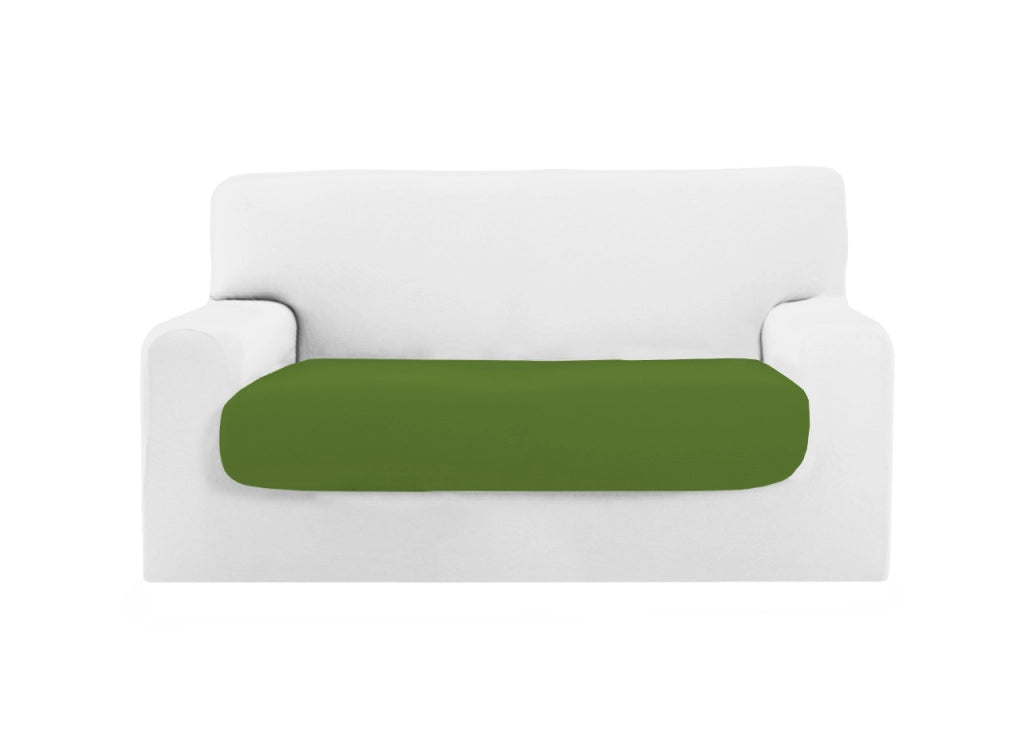 Copridivano Copriseduta Sofà Elasticizzato Tinta Unita Smile Tessuto Millerighe - Seduta 4 Posti - Verde