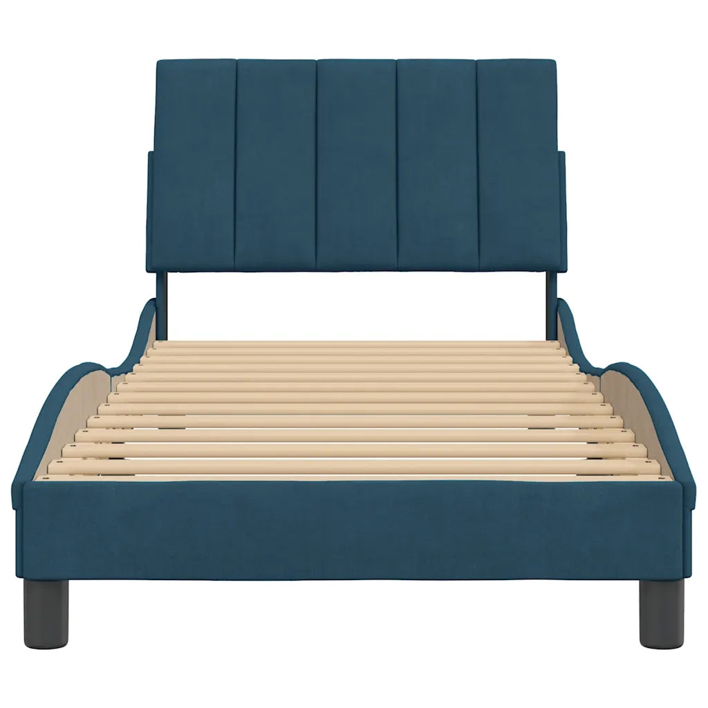 Giroletto senza Materasso Hanko Blu 90x200 cm in Velluto